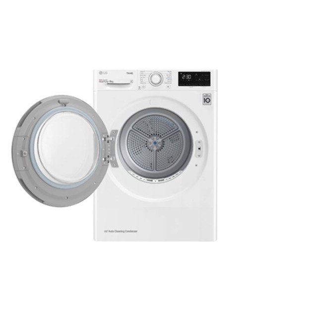 LG | Dryer Machine | RH80V3AV6N | Energy efficiency class D | Front loading | 8 kg | LED | Depth 69 cm | Wi-Fi | White 5