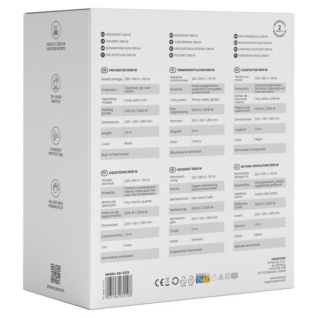 Savio AD-02 B household fan Black 1