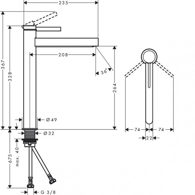 Hansgrohe maišytuvas praustuvui Finoris 260, 76070670