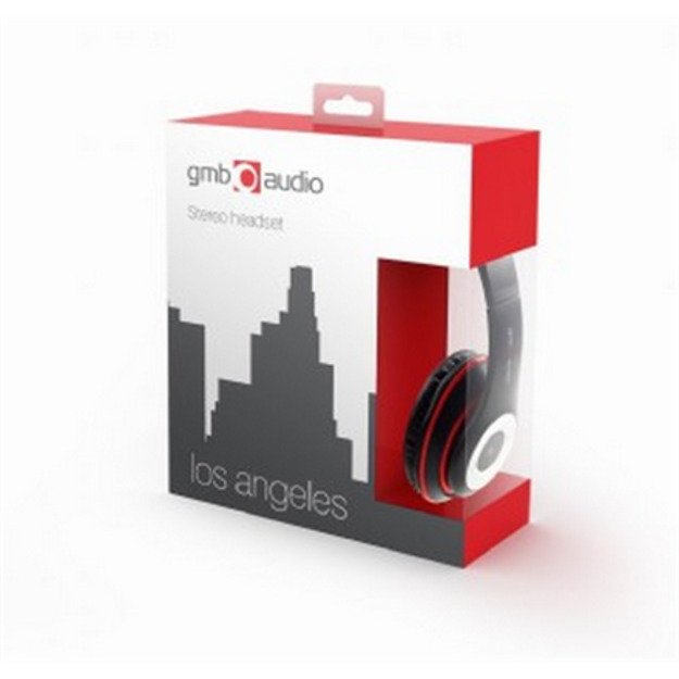 Gembird | Stereo headset,  Los Angeles  + microphone, passive noise canceling | Black 1