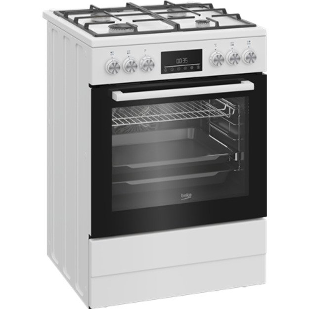 BEKO Cooker | FBM62330GWDTN | Hob type Gas | Oven type Electric | White | Width 60 cm | Grilling | LED | Depth 60 cm | 72 L 2