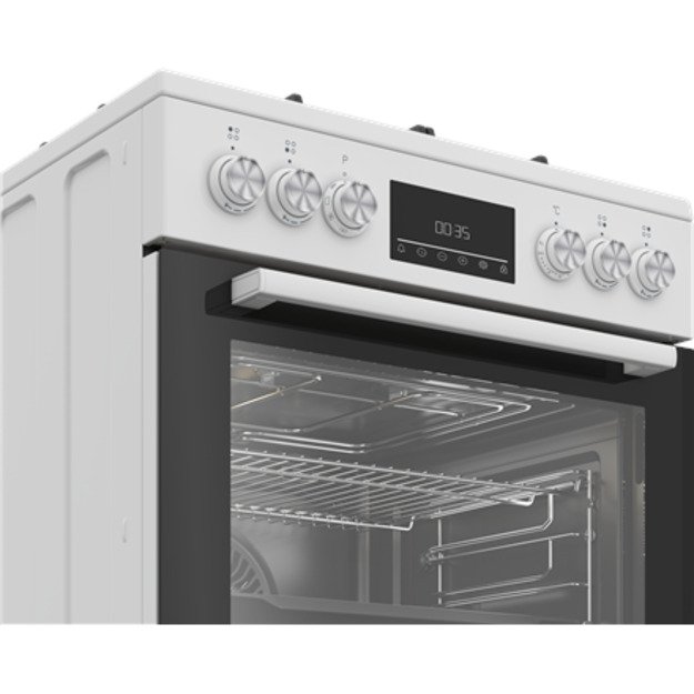 BEKO Cooker | FBM62330GWDTN | Hob type Gas | Oven type Electric | White | Width 60 cm | Grilling | LED | Depth 60 cm | 72 L 3