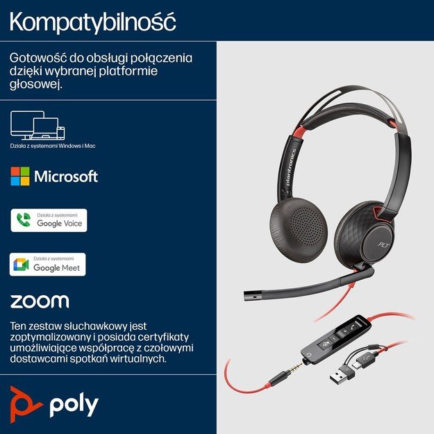 POLY Blackwire C5220 USB-C Headset +Inline Cable 1