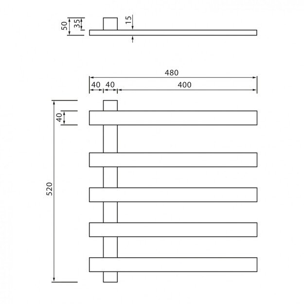 Elektrinis džiovintuvas Sapho ELCOR EB530, 480x520x50mm, juodas matinis