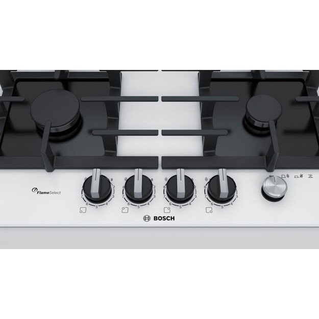 Gas cooktop BOSCH  PPP6A2M90 (4 fields, white color)