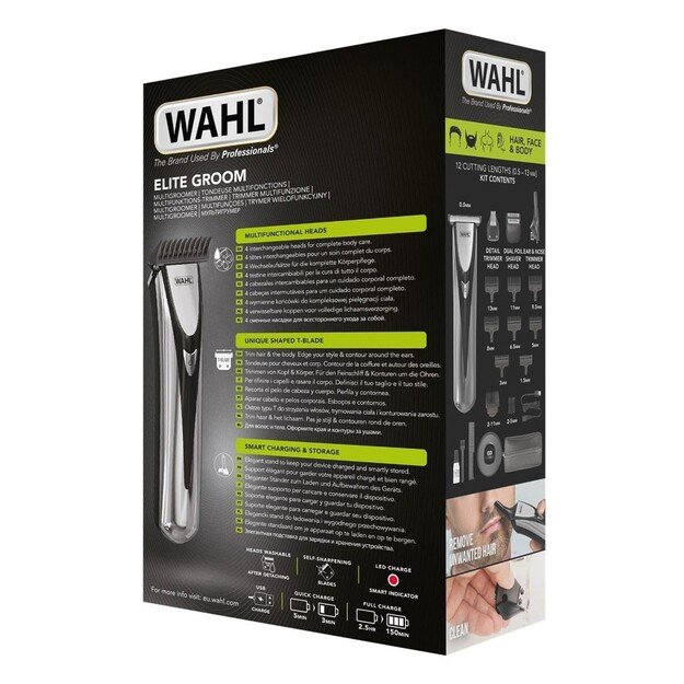 WAHL Elite Groom Black, Silver Lithium-Ion (Li-Ion) 6