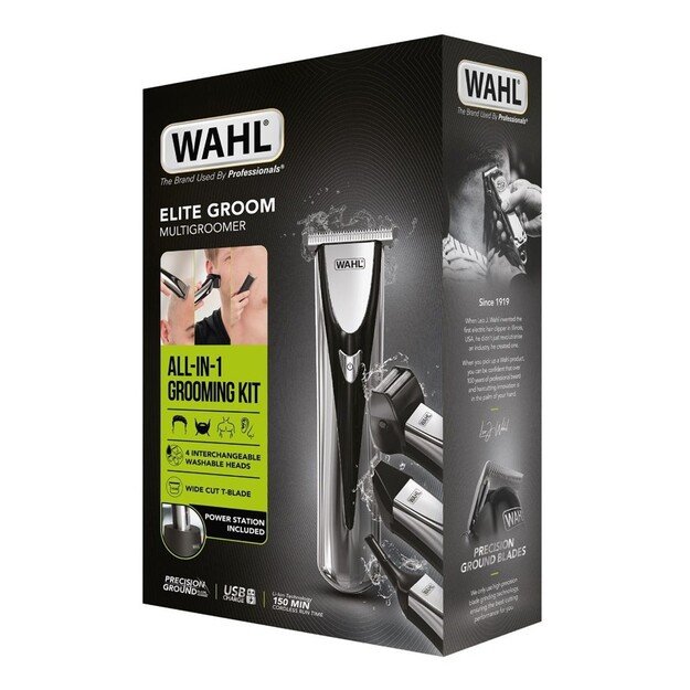 WAHL Elite Groom Black, Silver Lithium-Ion (Li-Ion) 7