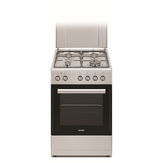 Simfer | Cooker | 5405SERGG | Hob type Gas | Oven type Electric | Stainless steel | Width 50 cm | Electronic ignition | Depth