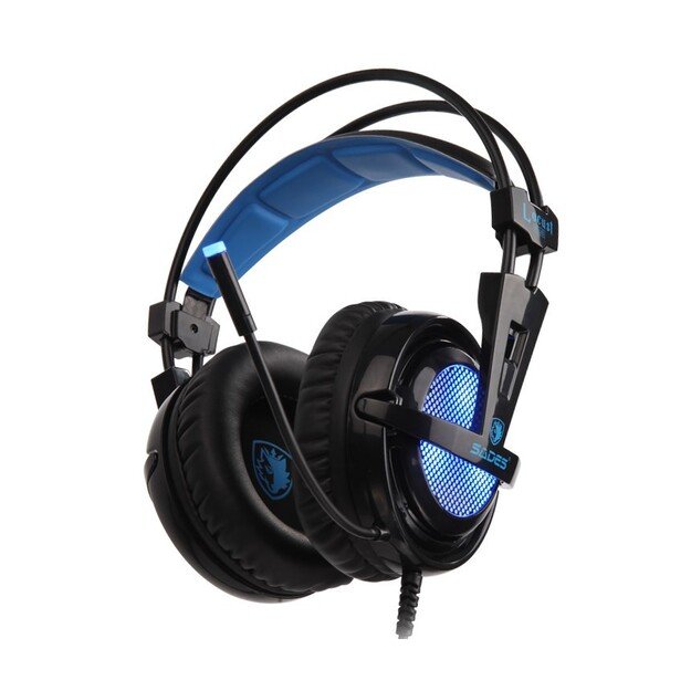 Sades Locust Plus 7.1 Surround Gaming Headphones Black-Blue