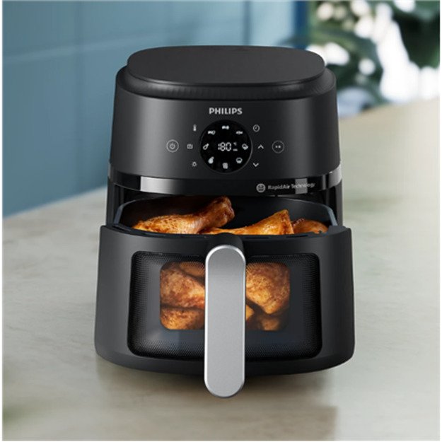 Philips Airfryer | NA221/00 2000 series | Power 1500 W | Capacity 4.2 L | Rapid Air technology | Black/Silver 1
