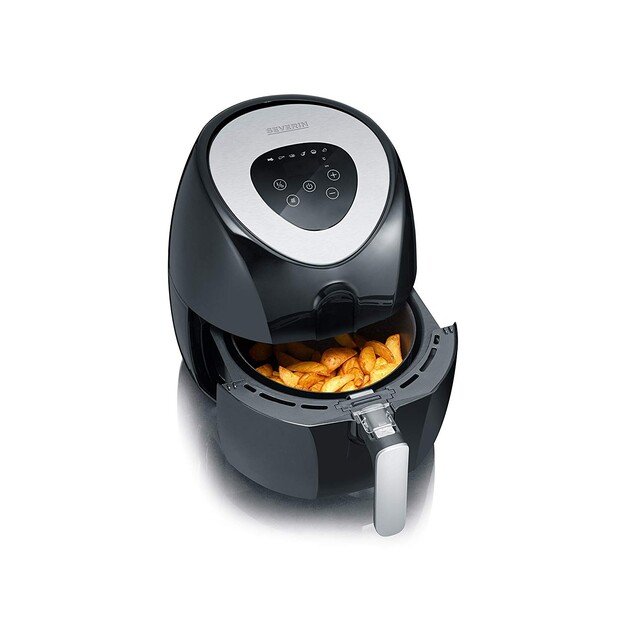 Severin 2430 Single 3.2 L Stand-alone 1500 W Hot air fryer Black, Stainless steel 2