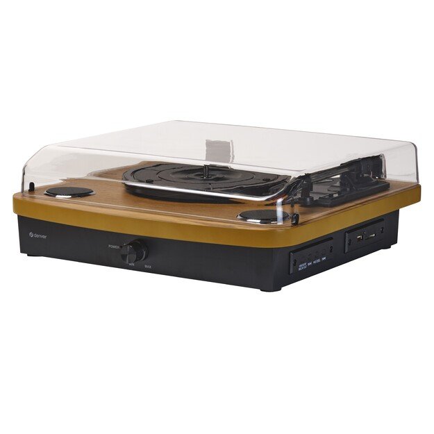 Denver VPL-230LW turntable with BT and USB for ripping from light wood records
