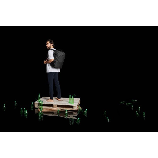 RIVACASE 8435 backpack for laptop 17.3  Tegel ECO, black, waterproof material, eco rPet, pockets for smartphone, documents, 4