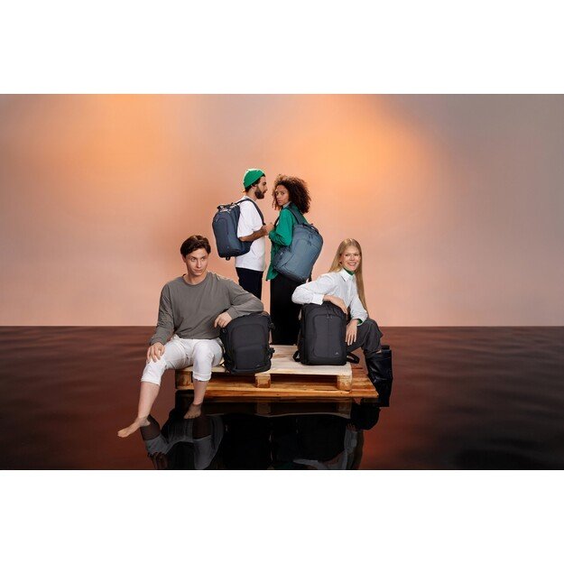 RIVACASE 8435 backpack for laptop 17.3  Tegel ECO, black, waterproof material, eco rPet, pockets for smartphone, documents, 27