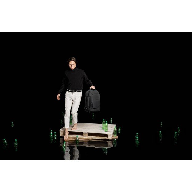 RIVACASE 8435 backpack for laptop 17.3  Tegel ECO, black, waterproof material, eco rPet, pockets for smartphone, documents, 32