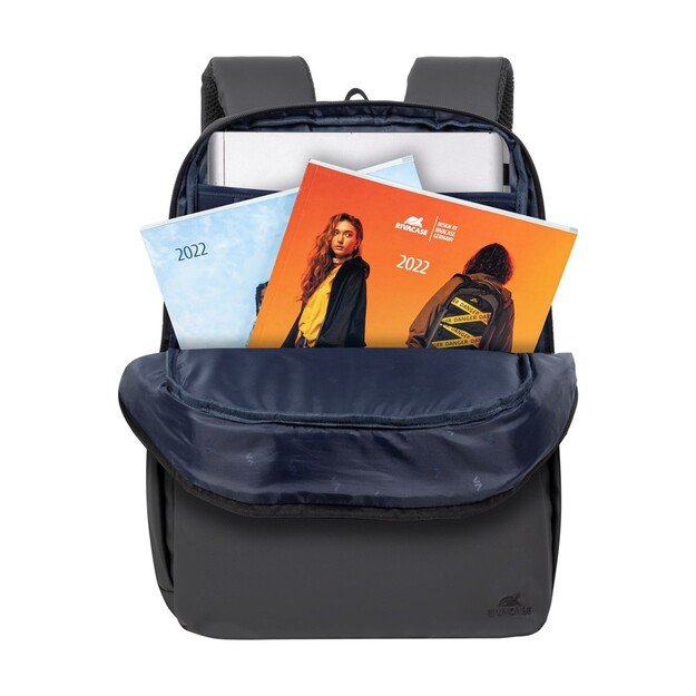 RIVACASE 8435 backpack for laptop 17.3  Tegel ECO, black, waterproof material, eco rPet, pockets for smartphone, documents, 1