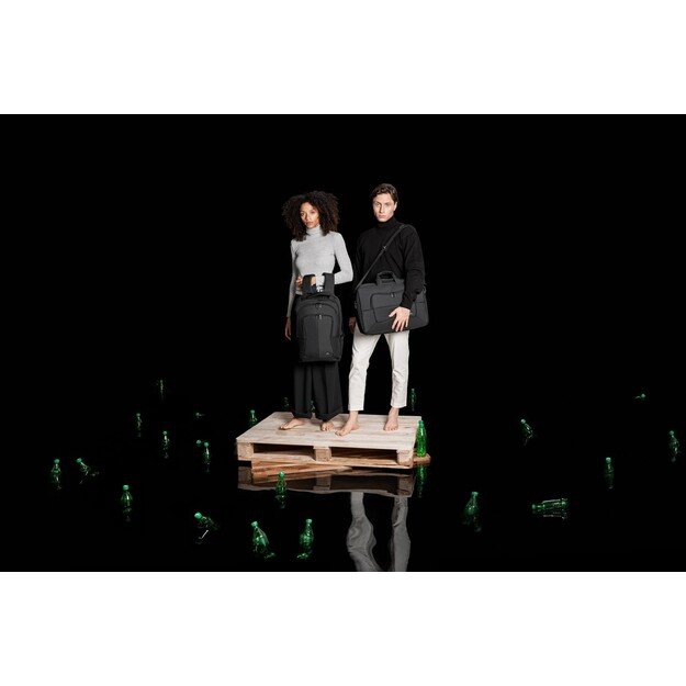 RIVACASE 8435 backpack for laptop 17.3  Tegel ECO, black, waterproof material, eco rPet, pockets for smartphone, documents, 29