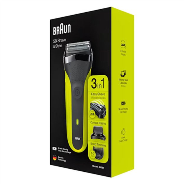 Braun | Shaver | 300BT | Operating time (max) 30 min | NiMH | Green 1
