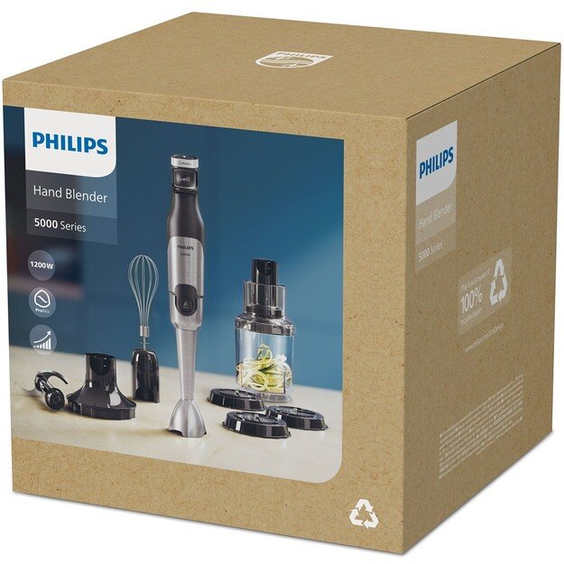 Philips 5000 series HR2684/00 blender Immersion blender 1200 W Black, Stainless steel