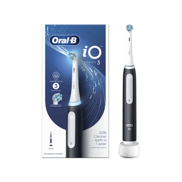 Oral-B | iO3 Series | Electric Toothbrush | Rechargeable | For adults | Matt Black | Number of brush heads included 1 | Number o