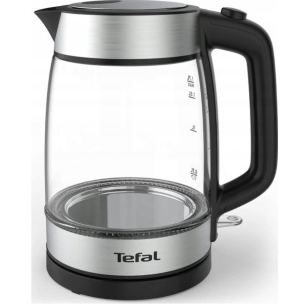 TEFAL Kettle | KI700830 | Electric | 2200 W | 1.7 L | Glass | 360° rotational base | Black/Stainless Steel