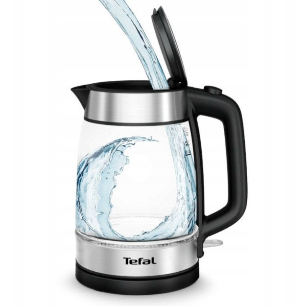 TEFAL Kettle | KI700830 | Electric | 2200 W | 1.7 L | Glass | 360° rotational base | Black/Stainless Steel