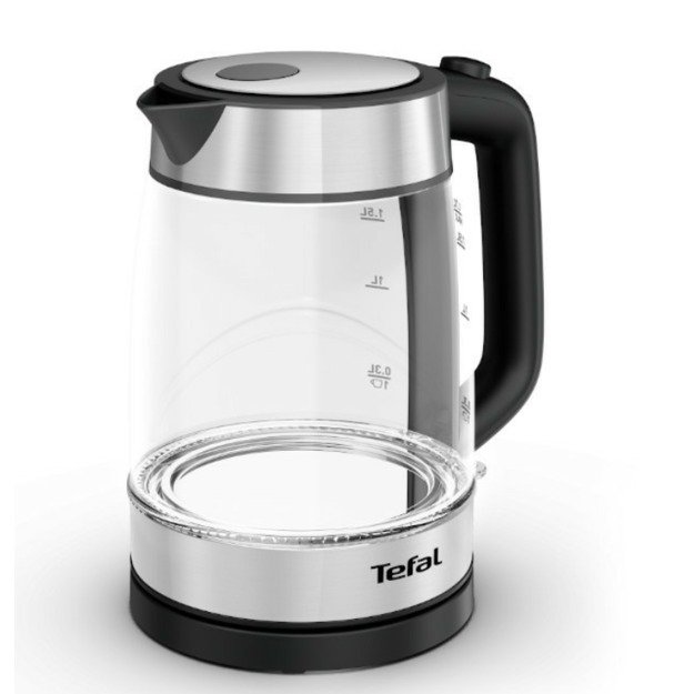 TEFAL Kettle | KI700830 | Electric | 2200 W | 1.7 L | Glass | 360° rotational base | Black/Stainless Steel