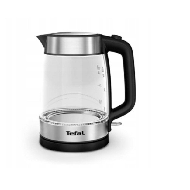 TEFAL Kettle | KI700830 | Electric | 2200 W | 1.7 L | Glass | 360° rotational base | Black/Stainless Steel