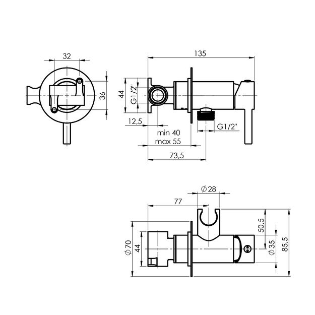 RUBINETA ULTRA 625127, juodas