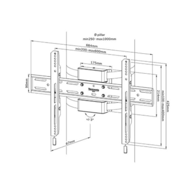 Neomounts WL30S-910BL16 TV pillar mount 40-75  - fixed - lockable - diam. 25-100 cm | Neomounts