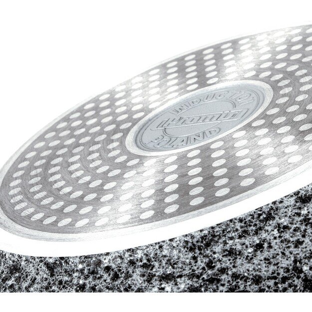 PROMIS Set of pots GRANITE, saucepan 16 cm, pots 20,24,28 brown handles