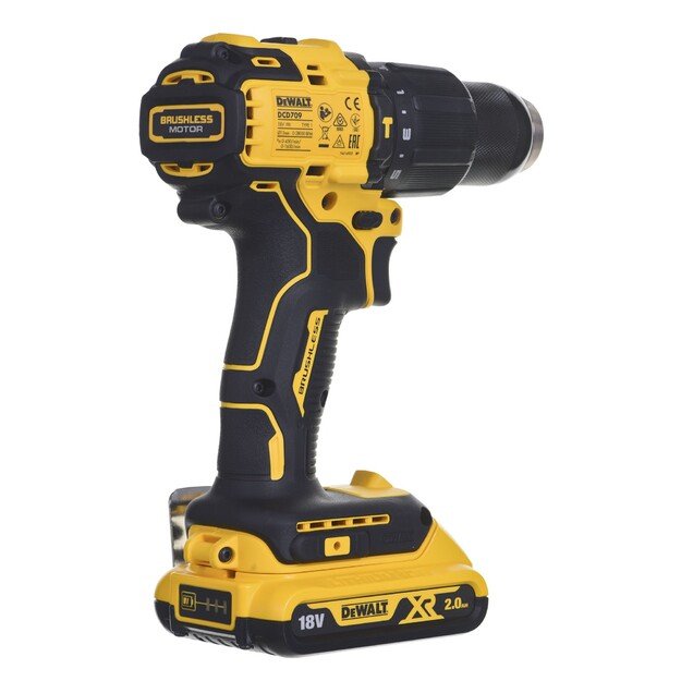 Smūginis suktuvas gręžtuvas 18V 2x2.0ah+ład DCD709D2T DEWALT