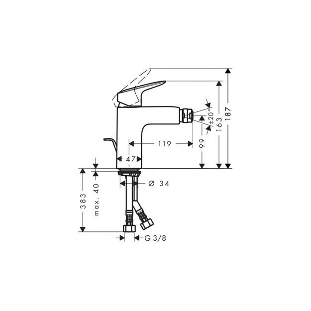 Bide maišytuvas Hansgrohe Logis, 71200000