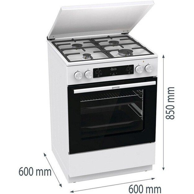 Gorenje GKS6C71WF Freestanding cooker with oven White 4