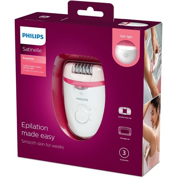 Philips Epilator BRE255/00 Satinelle Essential Number of power levels 2 White/Pink