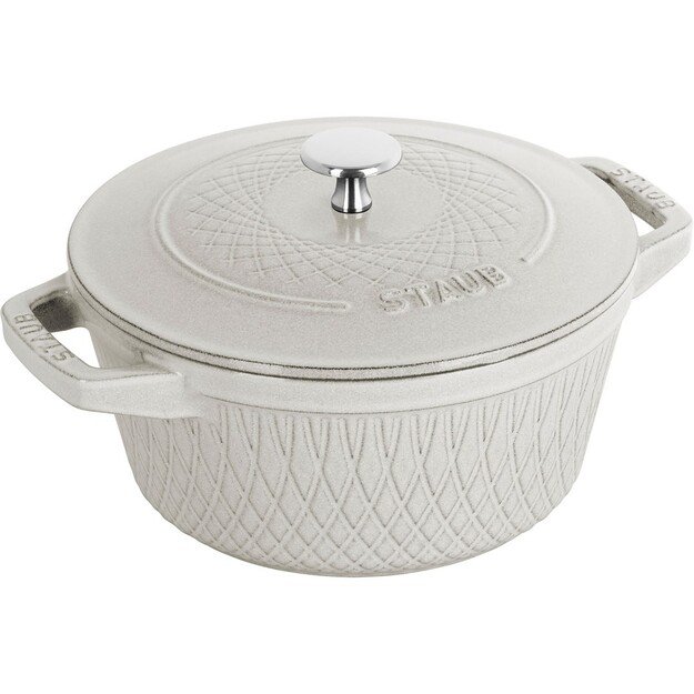 Staub Round Cast Iron Pot - 4 ltr, White Truffle