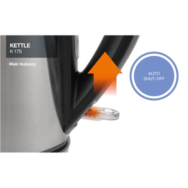 Gorenje | Kettle | K17S | Electric | 2000 W | 1.7 L | Stainless steel | 360° rotational base | Stainless steel