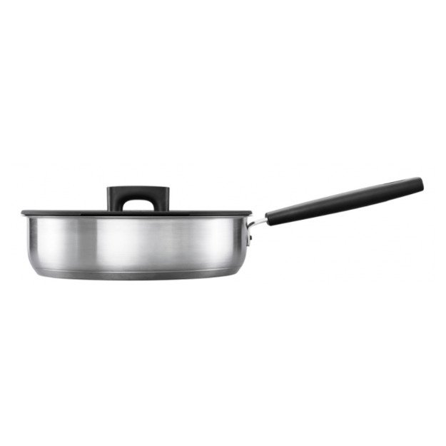 FISKARS FRYING PAN 26cm / 2,8L WITH LID HARD FACE STEEL CHEF