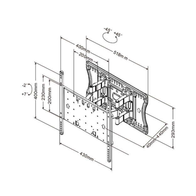 Multibrackets laik.VESA plon.4lank.didelis