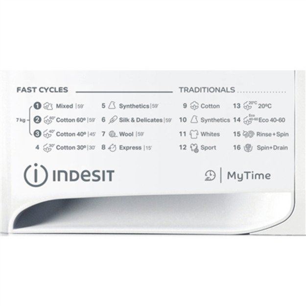 INDESIT | Washing machine | MTWE 71252 WK EE | Energy efficiency class E | Front loading | Washing capacity 7 kg | 1200 RPM | De