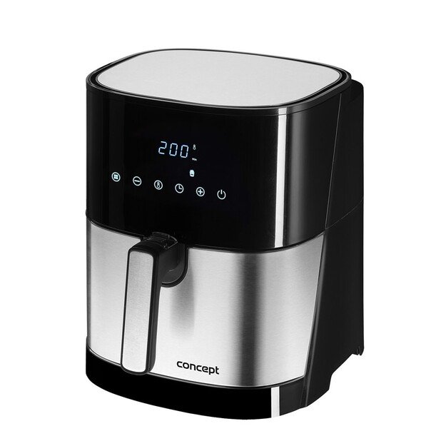 Concept FR5000 fryer Single 5 L 1700 W Hot air fryer Black, Satin steel