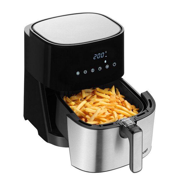 Concept FR5000 fryer Single 5 L 1700 W Hot air fryer Black, Satin steel