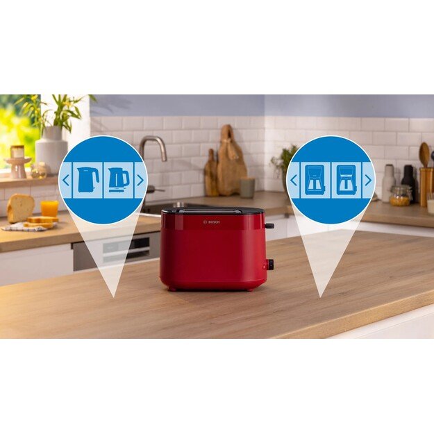 Bosch Compact Toaster | TAT2M124 MyMoment | Power 950 W | Number of slots 2 | Housing material Plastic | Red