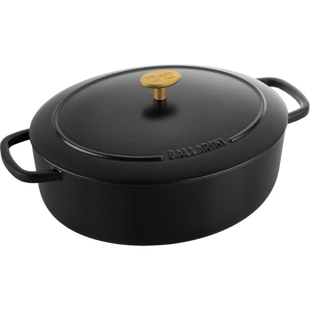 Ballarini Bellamonte Oval Cast Iron Casserole - 4.5 ltr, Black