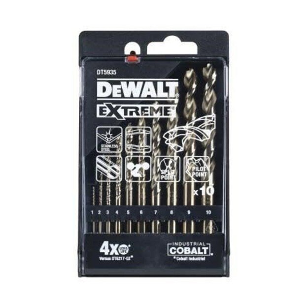 HSS-G Cobalt Extreme Drill Bit Set 1-10mm 10pcs