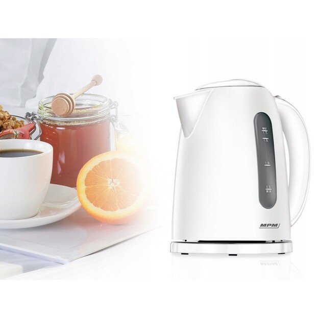 MPM Cordless kettle MCZ-105, white, 1.7 l