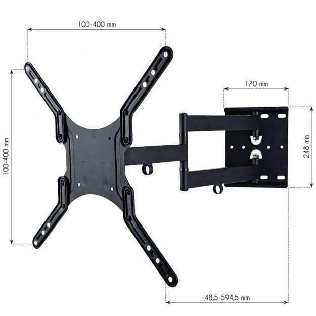 Techly 23-55 Universal LCD TV Wall Mount Bracket Black  ICA-PLB 136M