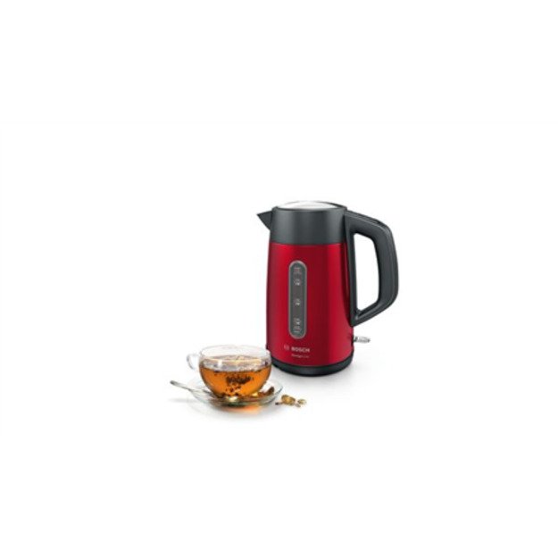 Bosch | Kettle | DesignLine TWK4P434 | Electric | 2400 W | 1.7 L | Stainless steel | 360° rotational base | Red/Black