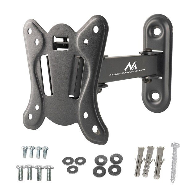 Maclean MC-416 TV Monitor Wall Mount 13 -32  30kg Tilt Rotate max. VESA 100x100 Black Powder Coating LED OLED LCD Universal