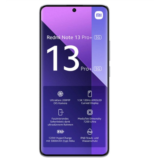 Xiaomi | Redmi | Note 13 Pro+ | Aurora Purple | 6.67   | AMOLED | 1220 x 2712 pixels | Mediatek | Dimensity 7200 Ultra | Interna